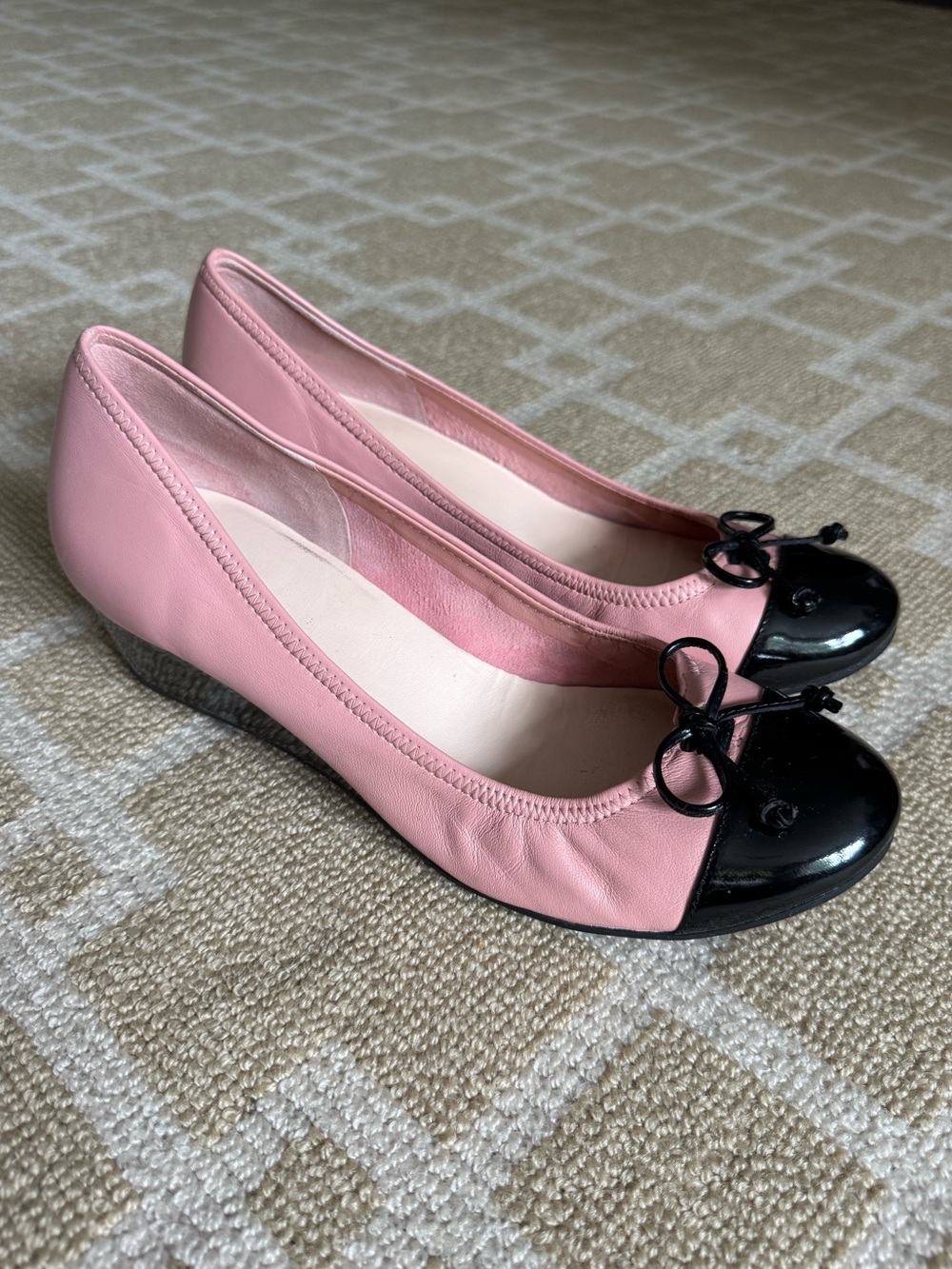 Cole Haan Nike Air Pink Leather Cap Toe Wedge Ballet Shoes Size 8.5 - Picture 13 of 13